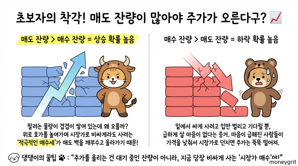 매도 잔량이 많아야 주가가 오른다