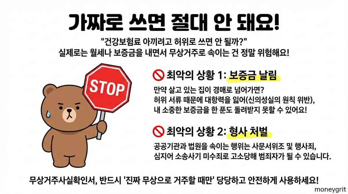 가짜로 쓰면 안돼요